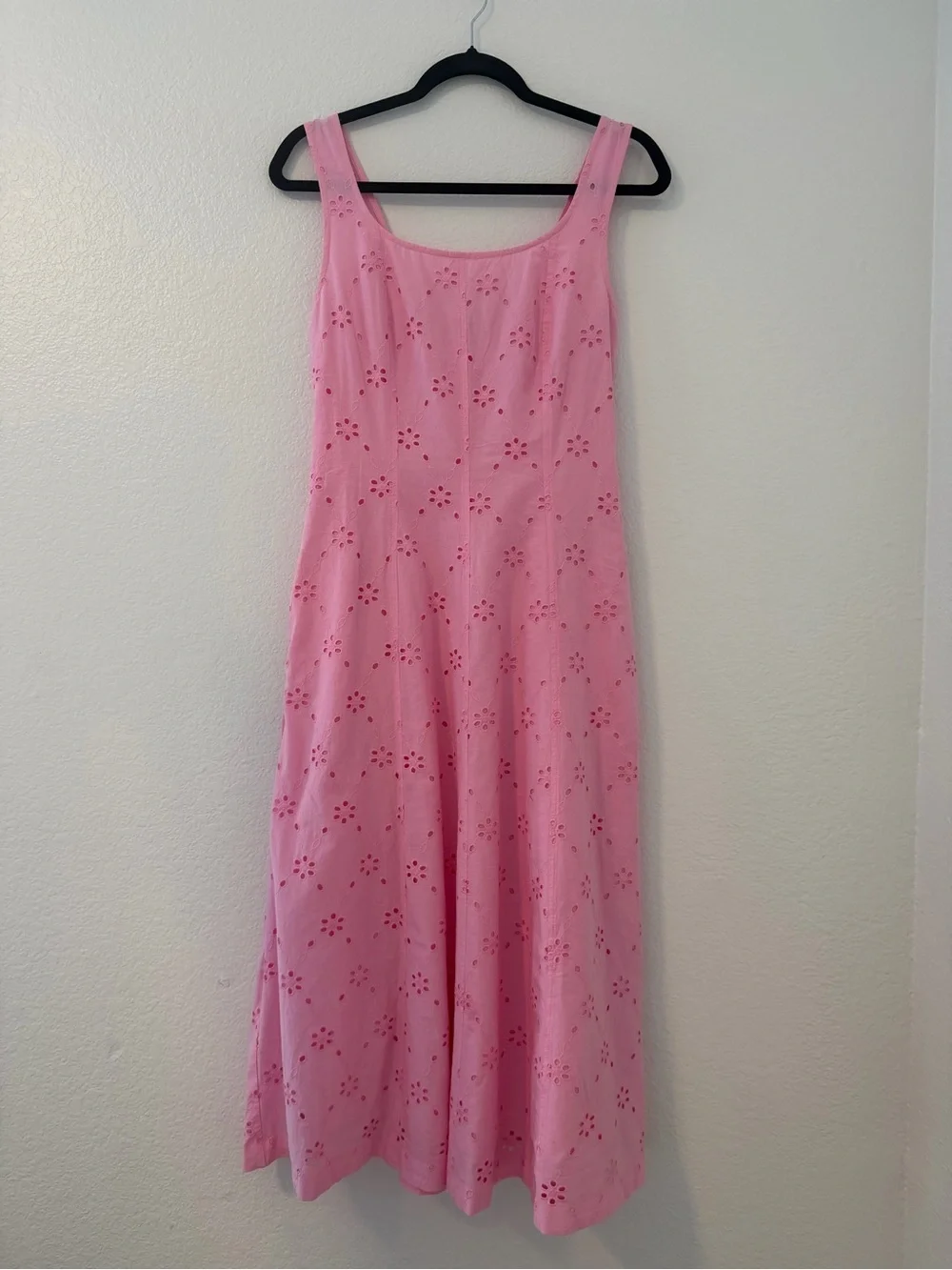 NWT J. Crew Eyelet Embroidered Pink Cotton Midi Dress Size 2